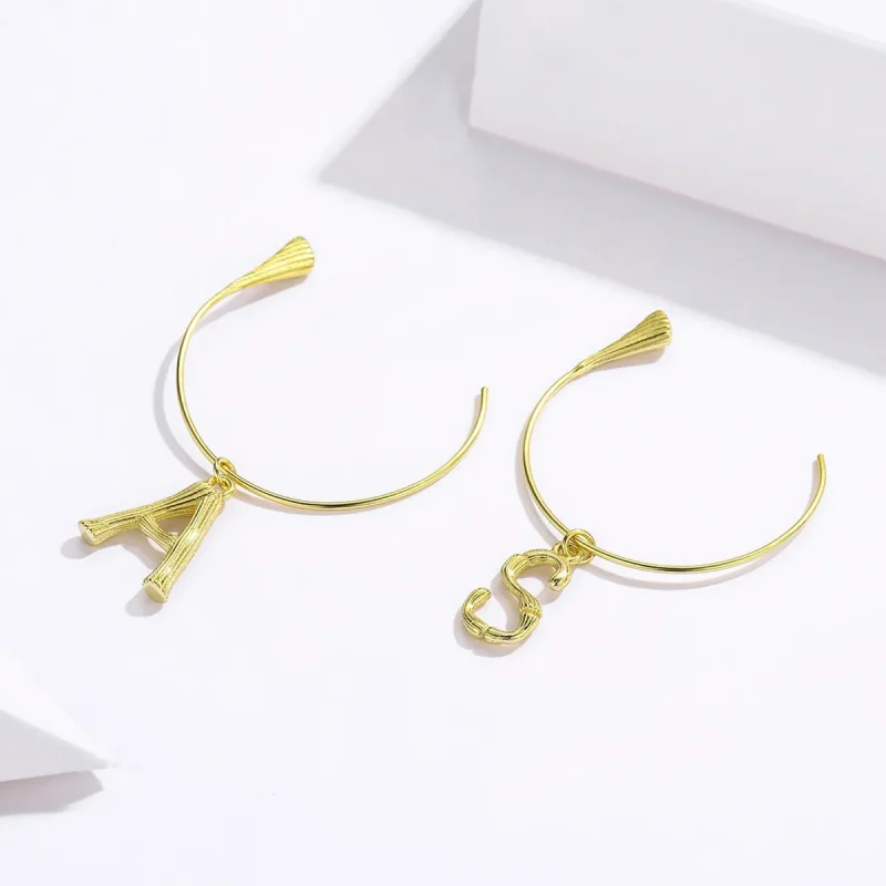 (image for) PANDORA Style Letter A&S Drop Earrings - SCE704 - View 2