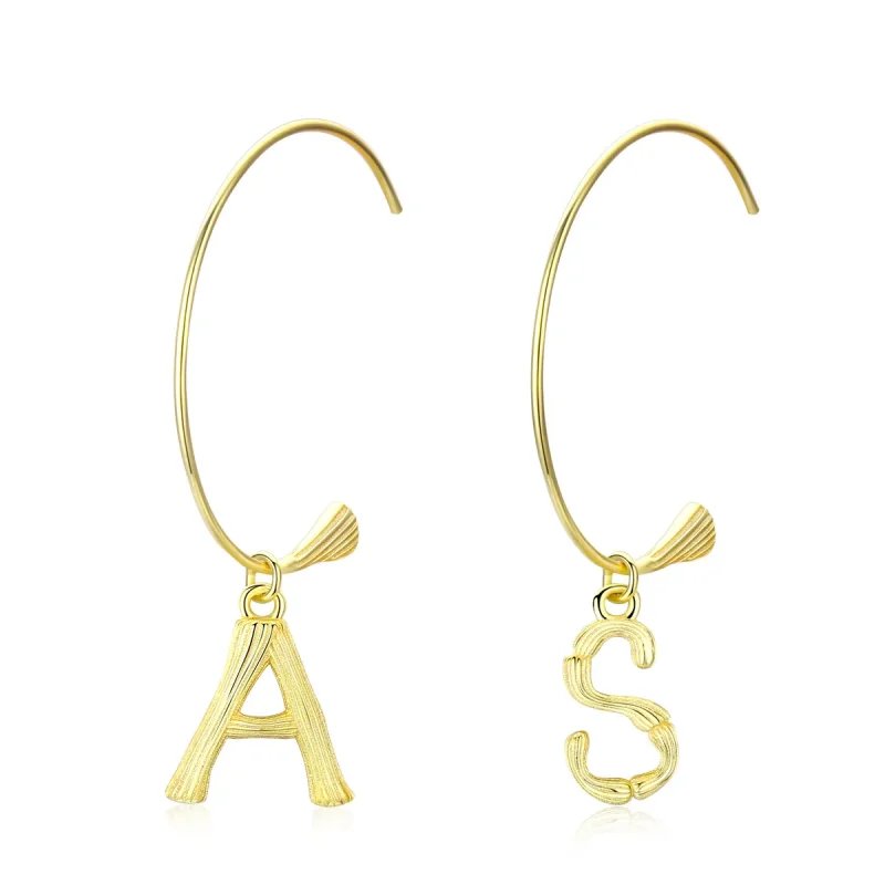 (image for) PANDORA Style Letter A&S Drop Earrings - SCE704 - Product Image