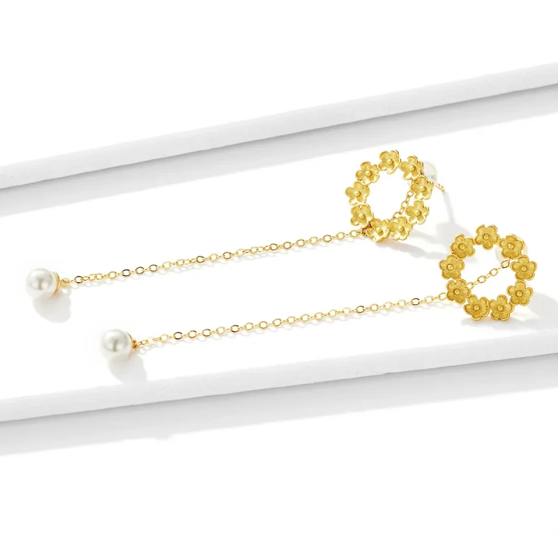 (image for) PANDORA Style Little Flower Drop Earrings - BSE290 - View 3