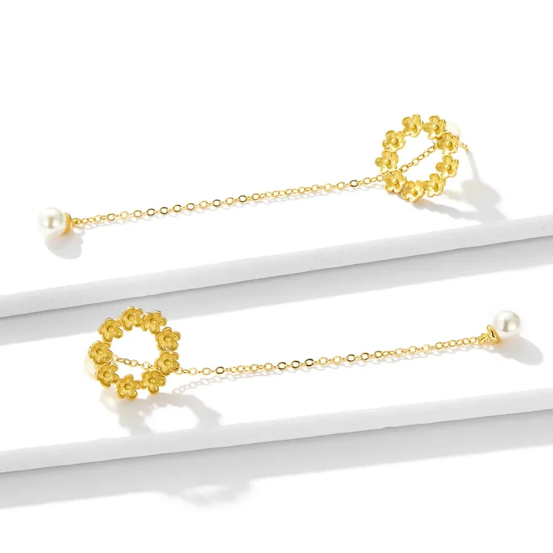 (image for) PANDORA Style Little Flower Drop Earrings - BSE290 - View 4