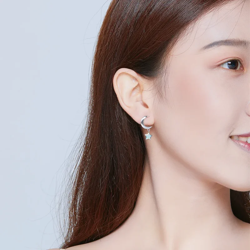 (image for) PANDORA Style Moon and Star Opal Drop Earrings - SCE707 - View 6