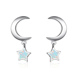 (image for) PANDORA Style Moon and Star Opal Drop Earrings - SCE707
