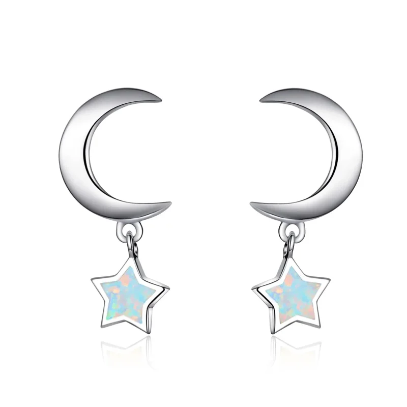 (image for) PANDORA Style Moon and Star Opal Drop Earrings - SCE707 - Product Image