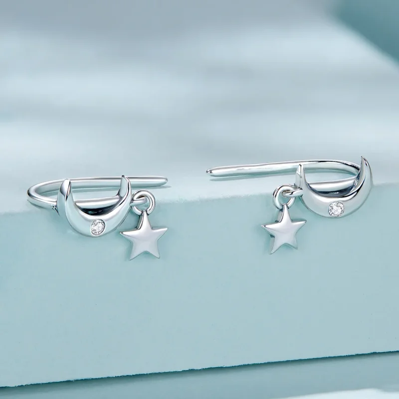 (image for) PANDORA Style Moon and Stars Drop Earrings - SCE1500 - View 2