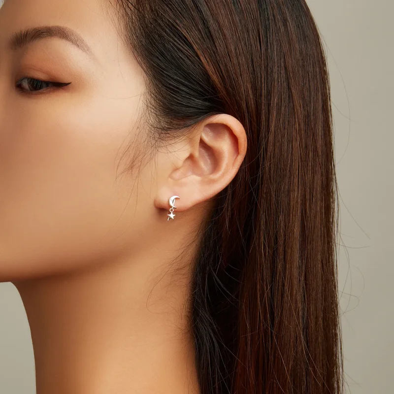 (image for) PANDORA Style Moon and Stars Drop Earrings - SCE1500 - View 6