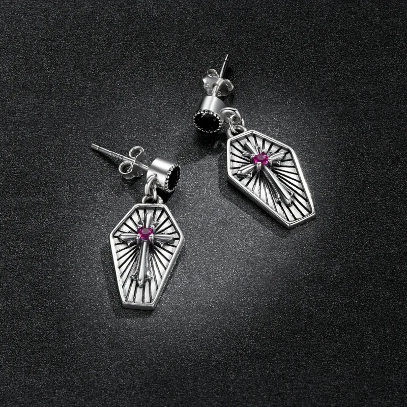 (image for) PANDORA Style Mystery Cross Drop Earrings - BSE536 - View 5