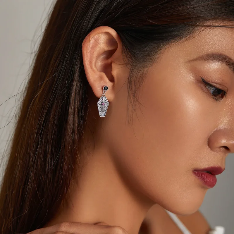 (image for) PANDORA Style Mystery Cross Drop Earrings - BSE536 - View 6