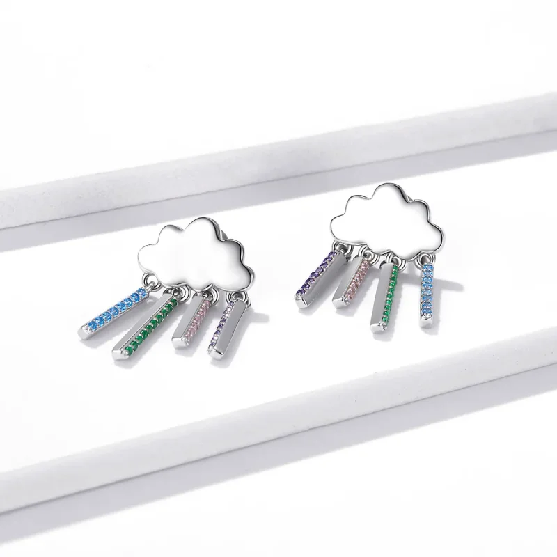 (image for) PANDORA Style Rainbow Rain Drop Earrings - BSE468 - View 2