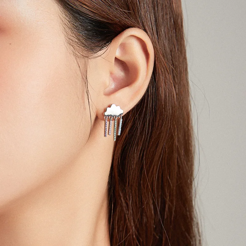 (image for) PANDORA Style Rainbow Rain Drop Earrings - BSE468 - View 6