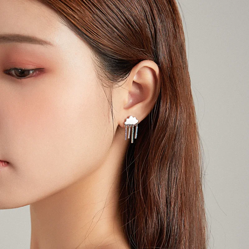 (image for) PANDORA Style Rainbow Rain Drop Earrings - BSE468 - View 7