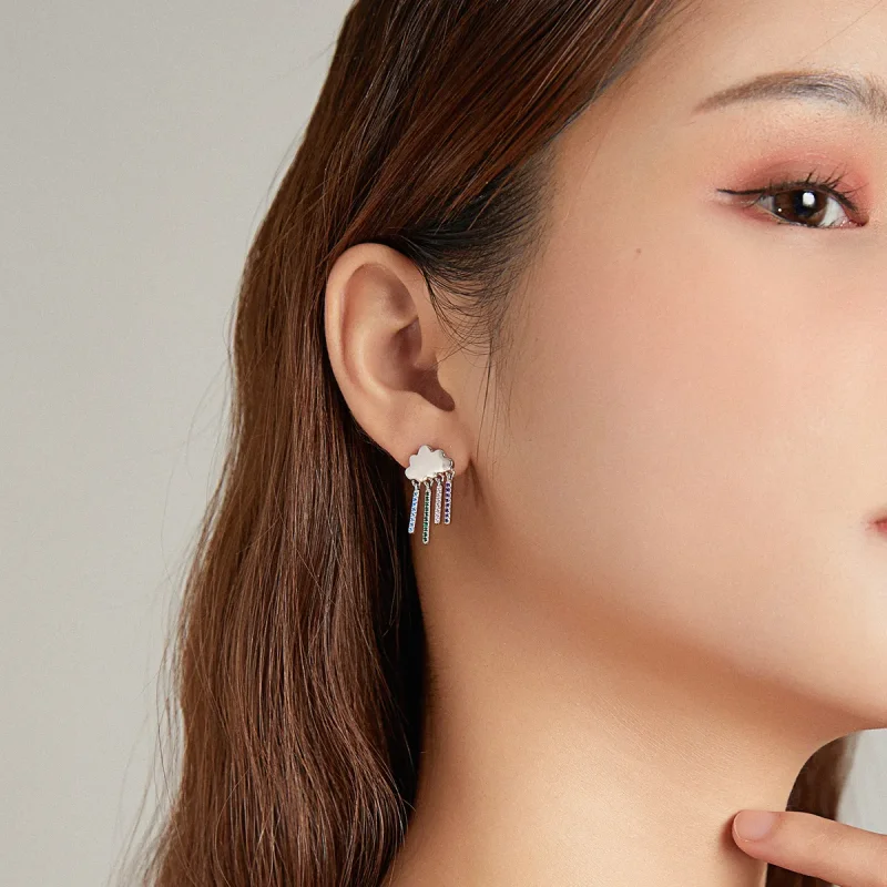 (image for) PANDORA Style Rainbow Rain Drop Earrings - BSE468 - View 8