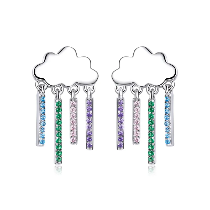 (image for) PANDORA Style Rainbow Rain Drop Earrings - BSE468 - Product Image