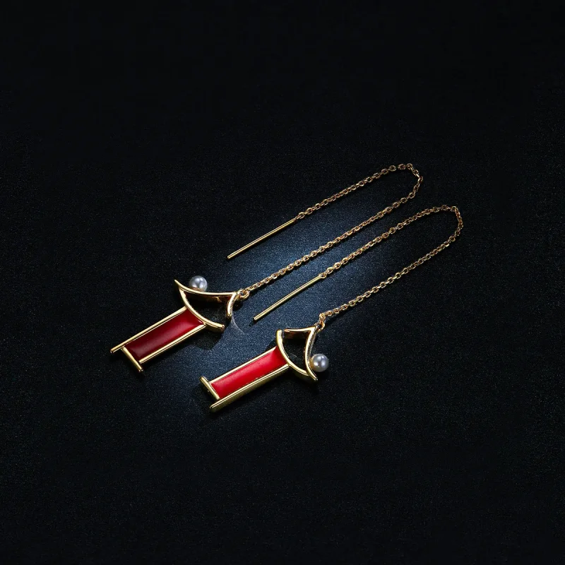 (image for) PANDORA Style Red Memory Drop Earrings - BSE340 - View 8