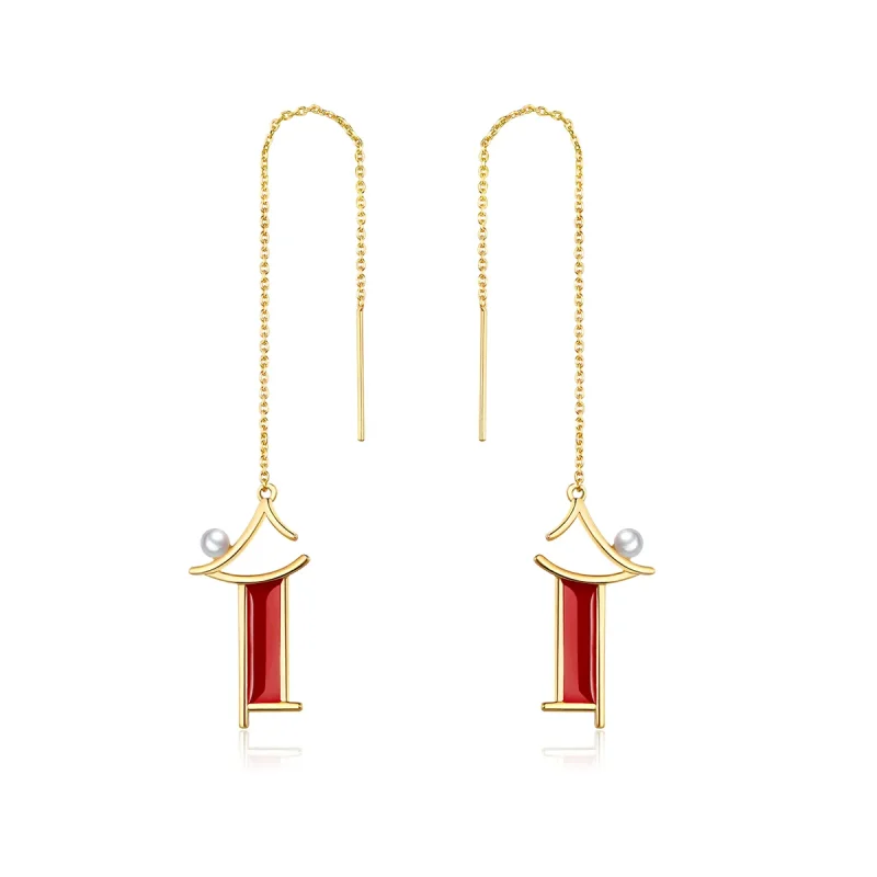 (image for) PANDORA Style Red Memory Drop Earrings - BSE340 - Product Image