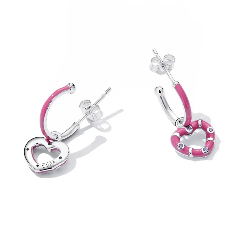 (image for) PANDORA Style Simple Love Drop Earrings - BSE596 - View 3