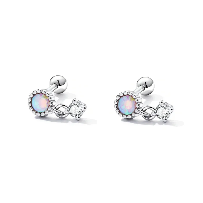 (image for) PANDORA Style Simple Opal Drop Earrings - SCE1382 - View 2