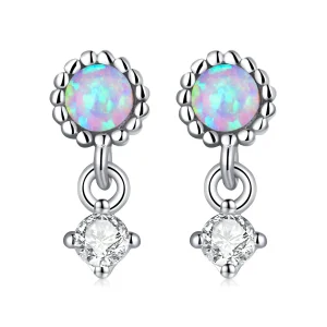 (image for) PANDORA Style Simple Opal Drop Earrings - SCE1382
