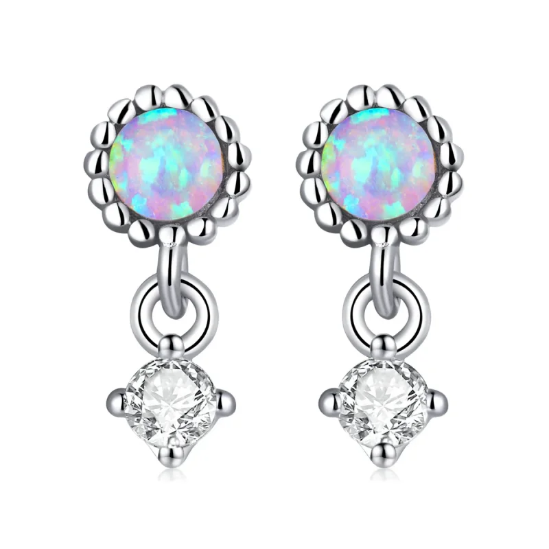 (image for) PANDORA Style Simple Opal Drop Earrings - SCE1382 - Product Image
