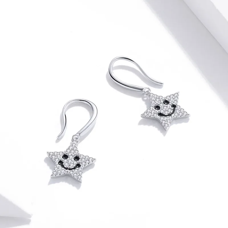 (image for) PANDORA Style Smile Star Drop Earrings - SCE946 - View 2