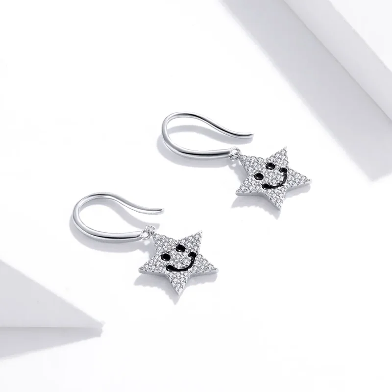 (image for) PANDORA Style Smile Star Drop Earrings - SCE946 - View 3