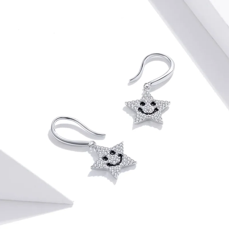 (image for) PANDORA Style Smile Star Drop Earrings - SCE946 - View 4