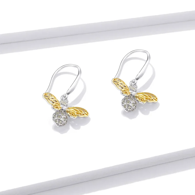 (image for) PANDORA Style Sparkle Bee Drop Earrings - BSE452 - View 2