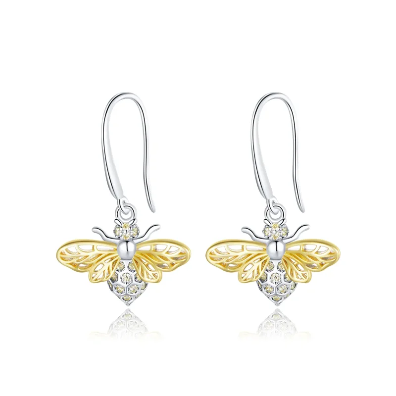 (image for) PANDORA Style Sparkle Bee Drop Earrings - BSE452 - Product Image