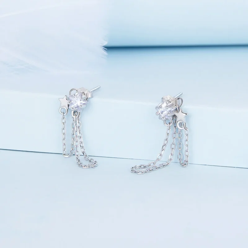 (image for) PANDORA Style Star Tassel Drop Earrings - BSE709 - View 2