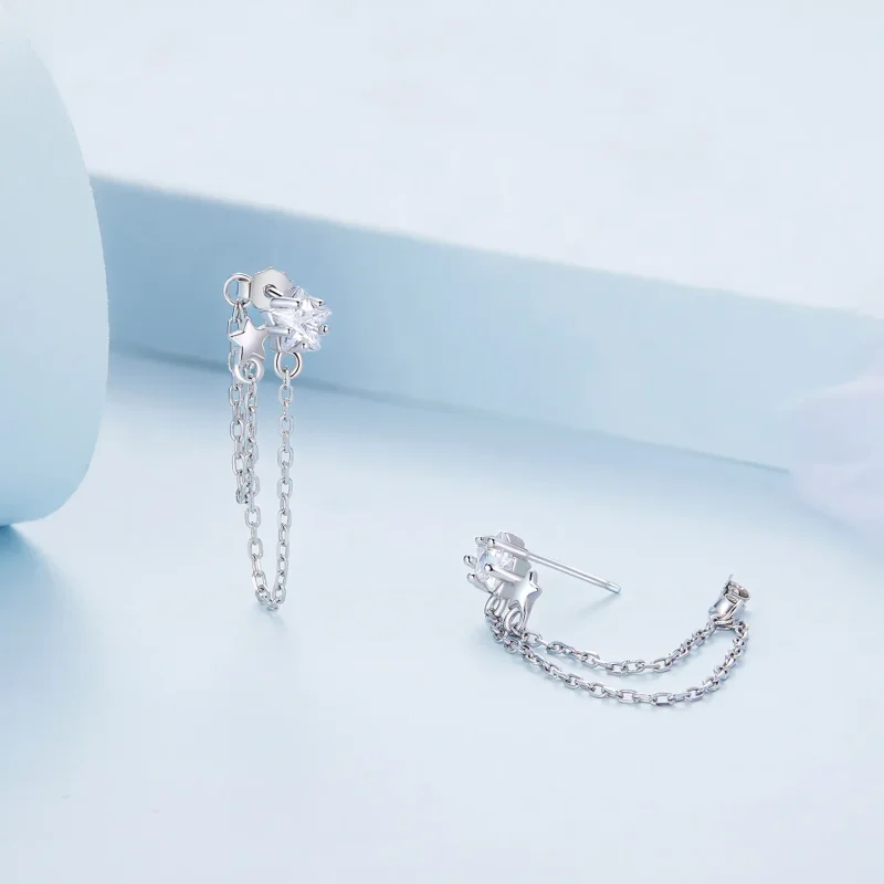 (image for) PANDORA Style Star Tassel Drop Earrings - BSE709 - View 3