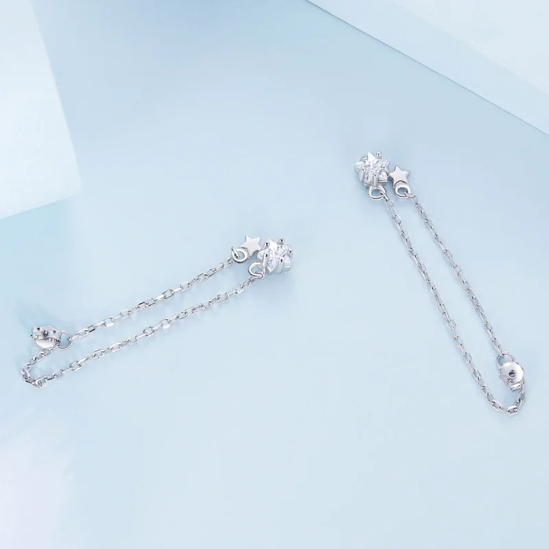 (image for) PANDORA Style Star Tassel Drop Earrings - BSE709 - View 4