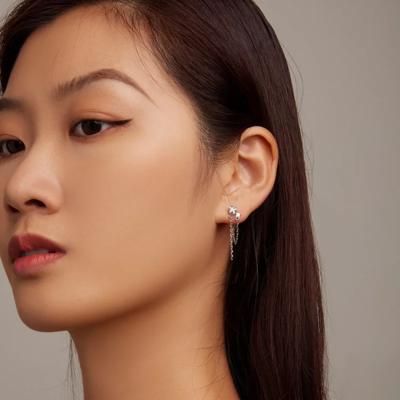 (image for) PANDORA Style Star Tassel Drop Earrings - BSE709 - View 6