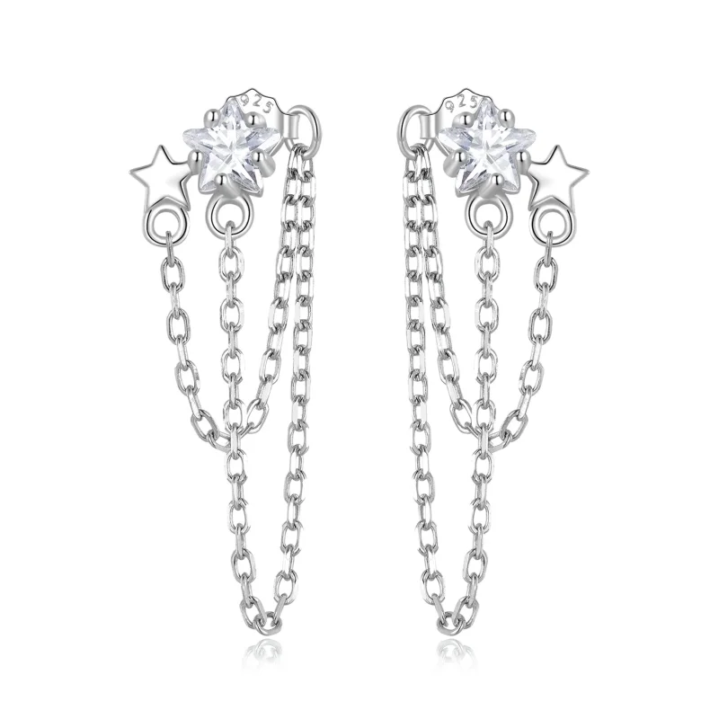 (image for) PANDORA Style Star Tassel Drop Earrings - BSE709 - Product Image