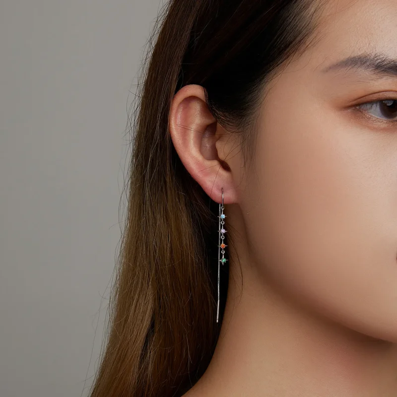 (image for) PANDORA Style Starry Zirconium Drop Earrings - SCE1420 - View 6