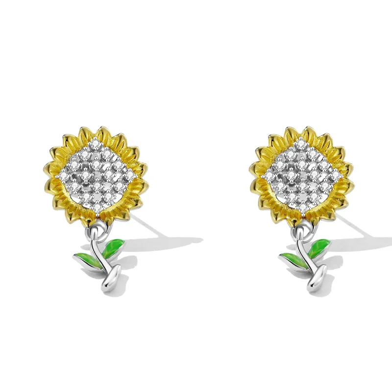 (image for) PANDORA Style Sunflower Drop Earrings - SCE1471 - View 2