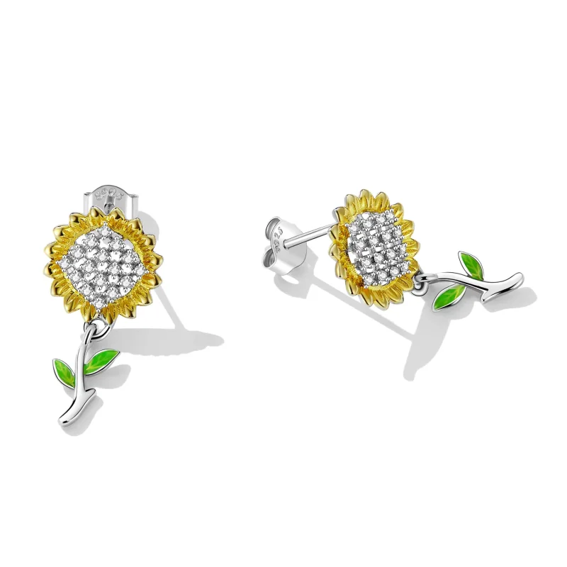 (image for) PANDORA Style Sunflower Drop Earrings - SCE1471 - View 3