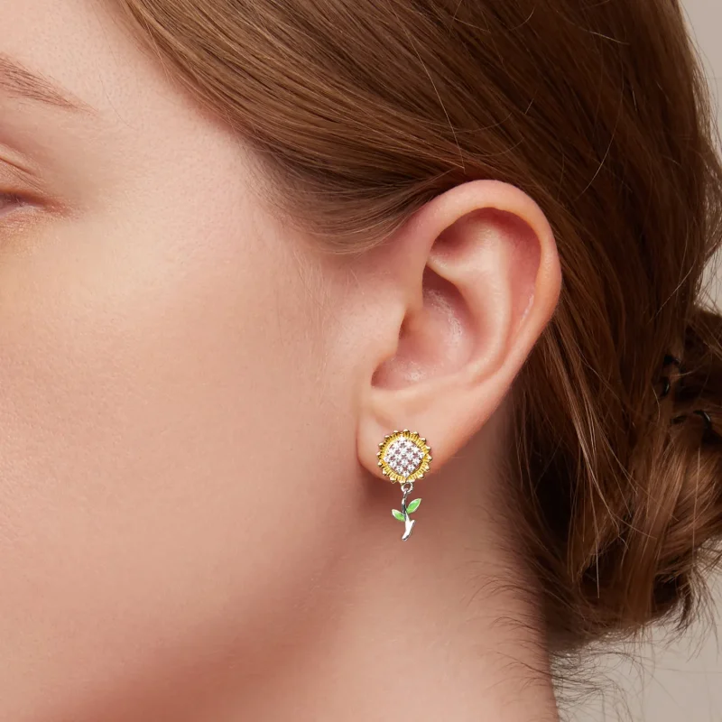 (image for) PANDORA Style Sunflower Drop Earrings - SCE1471 - View 7