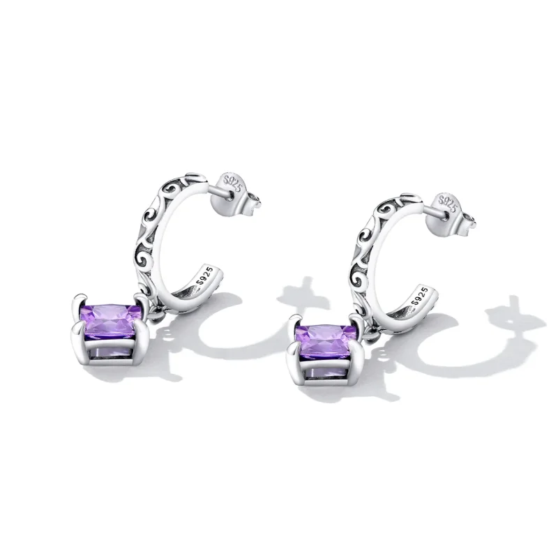 (image for) PANDORA Style Zirconium Pattern Drop Earrings - SCE1416 - View 2