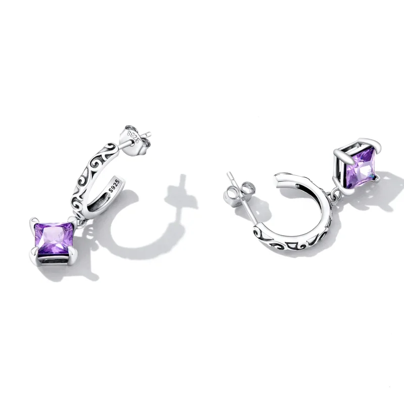 (image for) PANDORA Style Zirconium Pattern Drop Earrings - SCE1416 - View 4