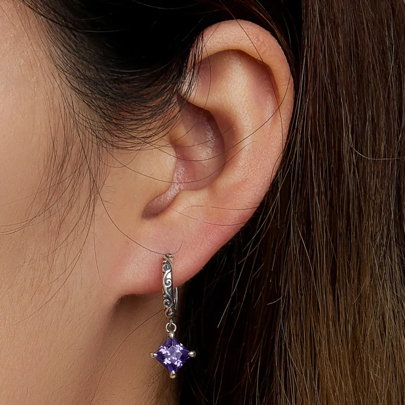 (image for) PANDORA Style Zirconium Pattern Drop Earrings - SCE1416 - View 5