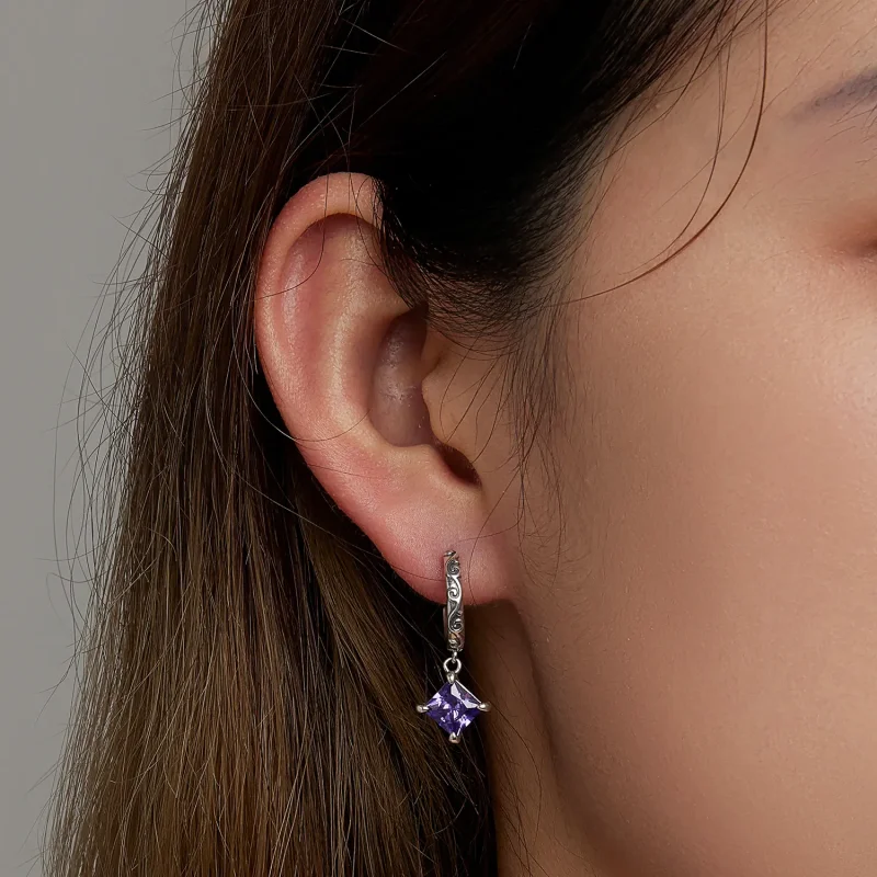 (image for) PANDORA Style Zirconium Pattern Drop Earrings - SCE1416 - View 6