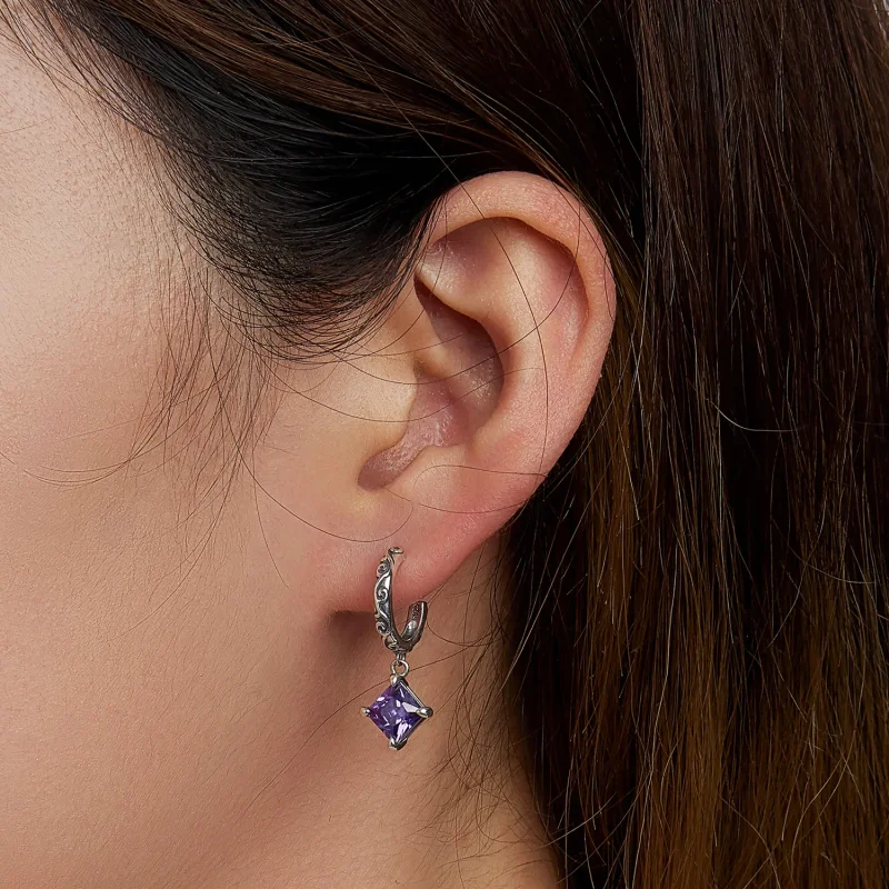 (image for) PANDORA Style Zirconium Pattern Drop Earrings - SCE1416 - View 7