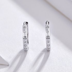 Pandora Style Silver Hoop Earrings, Simple - BSE101