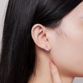 Pandora Style Exquisite Stone-Encrusted Hoop Earrings - SCE1587