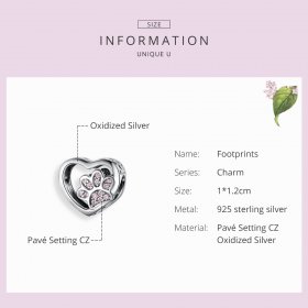 Silver Mark of Pets Charm - PANDORA Style - SCC1191