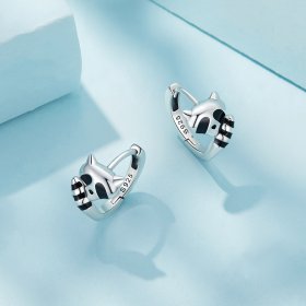Pandora Style Raccoon Hoops Earrings - SCE1603