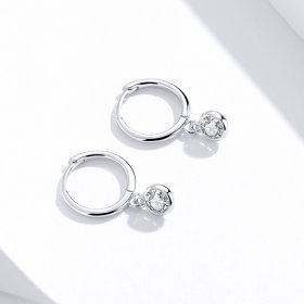 Pandora Style Silver Dangle Earrings, Zirconia - SCE830