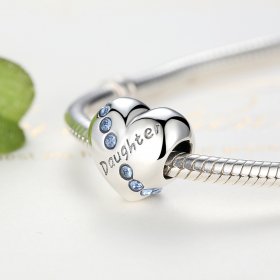 Silver Daughter Heart Charm - PANDORA Style - SCC007
