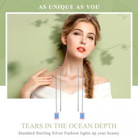 Silver Tears In The Ocean Depth Hanging Earrings - PANDORA Style - SCE501