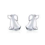 Silver Puppy Stud Earrings - PANDORA Style - SCE584-Q