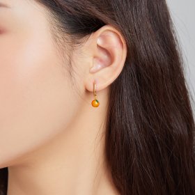 PANDORA Style Orange Fun Hoop Earrings - SCE1078